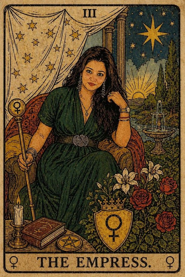 The Empress tarot card in the Hanumate Heals deck